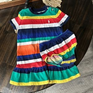 Ralph Lauren Striped Ruffle Tshirt Dress